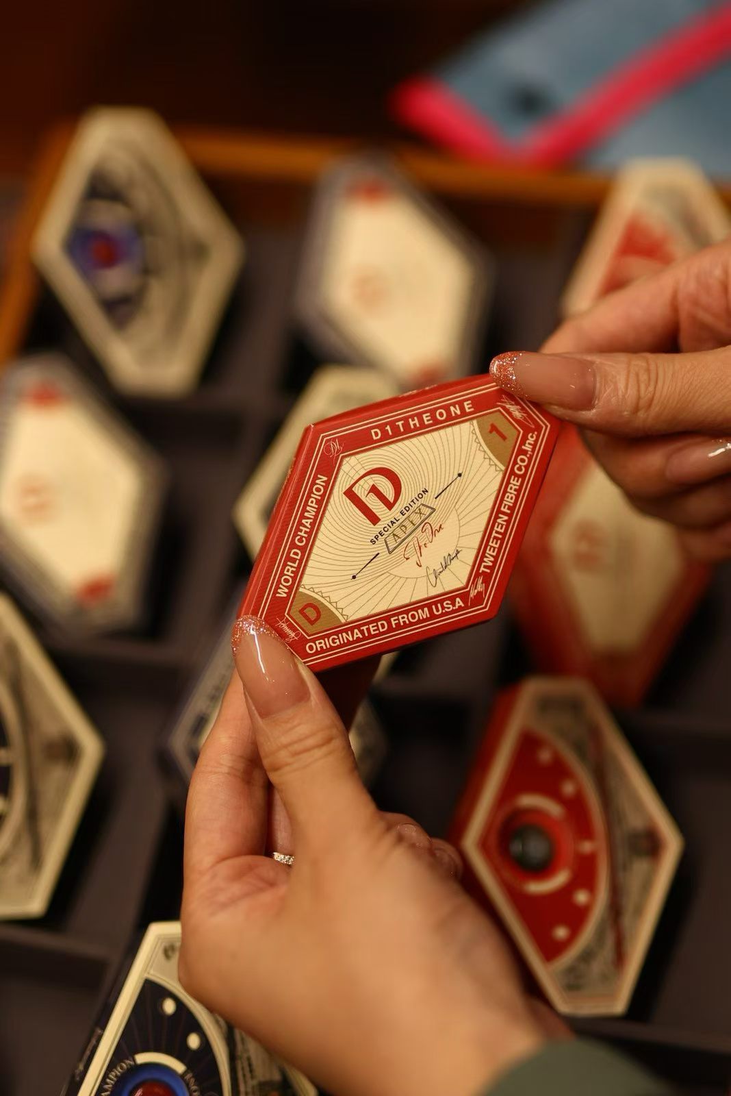 Special edition APEX chalk box held in hand